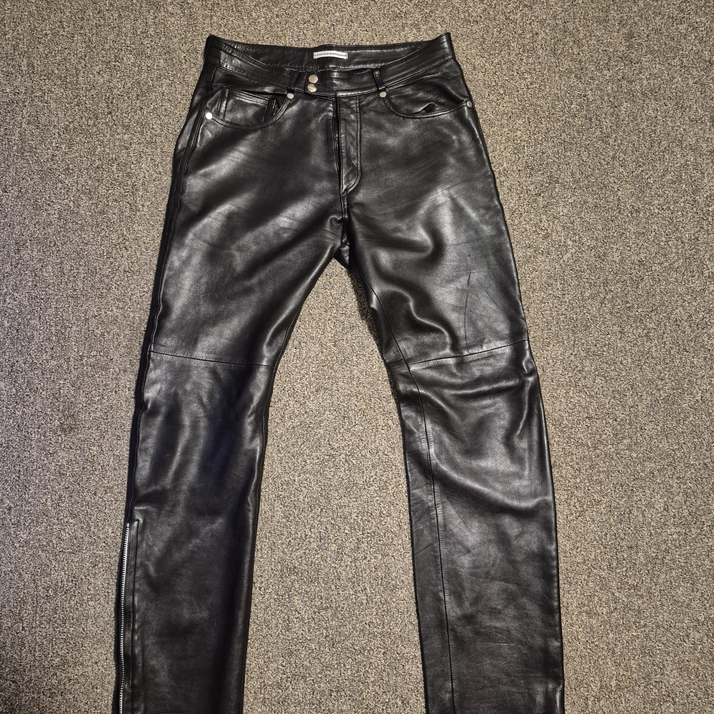 Sweetmans Men's Black Leather Pants